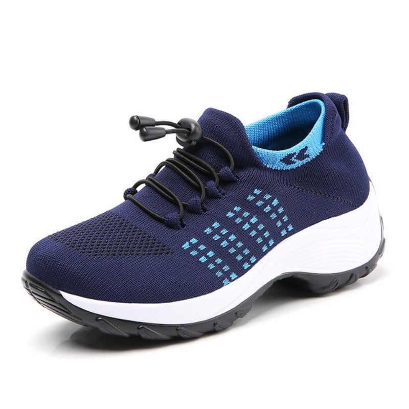 Damen Sneaker Blau, atmungsaktiv, rutschfest, Sportschuh, Freizeit, modisch, bequem.