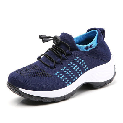 Damen Sneaker Blau, atmungsaktiv, rutschfest, Sportschuh, Freizeit, modisch, bequem.