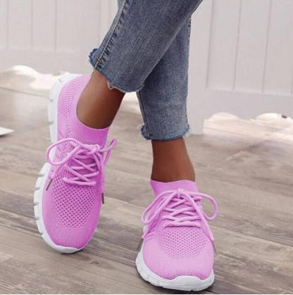 Damen Sneaker lila, atmungsaktiv, Mesh, Freizeit, modisch, bequem, sportlich, Jeans.