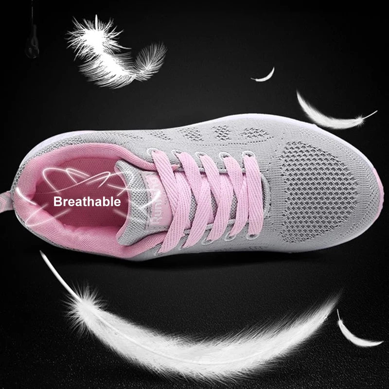 Damen-Wanderschuh, grau-rosa, atmungsaktiv, leicht, Outdoor-Sneaker, Größe 35-44.