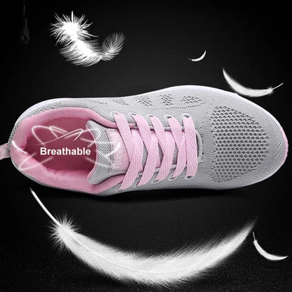 Damen-Wanderschuh, grau-rosa, atmungsaktiv, leicht, Outdoor-Sneaker, Größe 35-44.