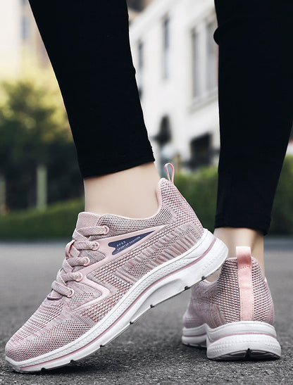 Damen Sneaker rosa, atmungsaktiv, bequem, Straßenmode, Freizeit, Sportschuhe, rutschfeste Sohle