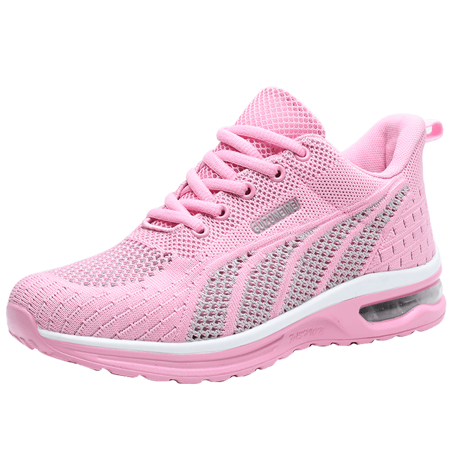 Rosa Damen-Sneaker, atmungsaktiv, Mesh, sportlich, bequem, mit Luftpolstersohle.