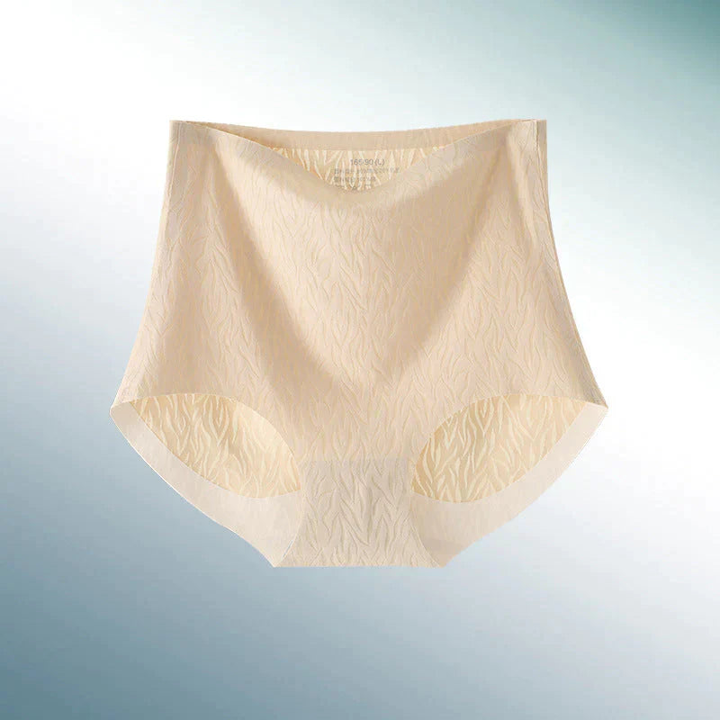 Damen Seamless Slip, beige, nahtlos, hoher Bund, bequem, Unterwäsche, elastisch, atmungsaktiv.