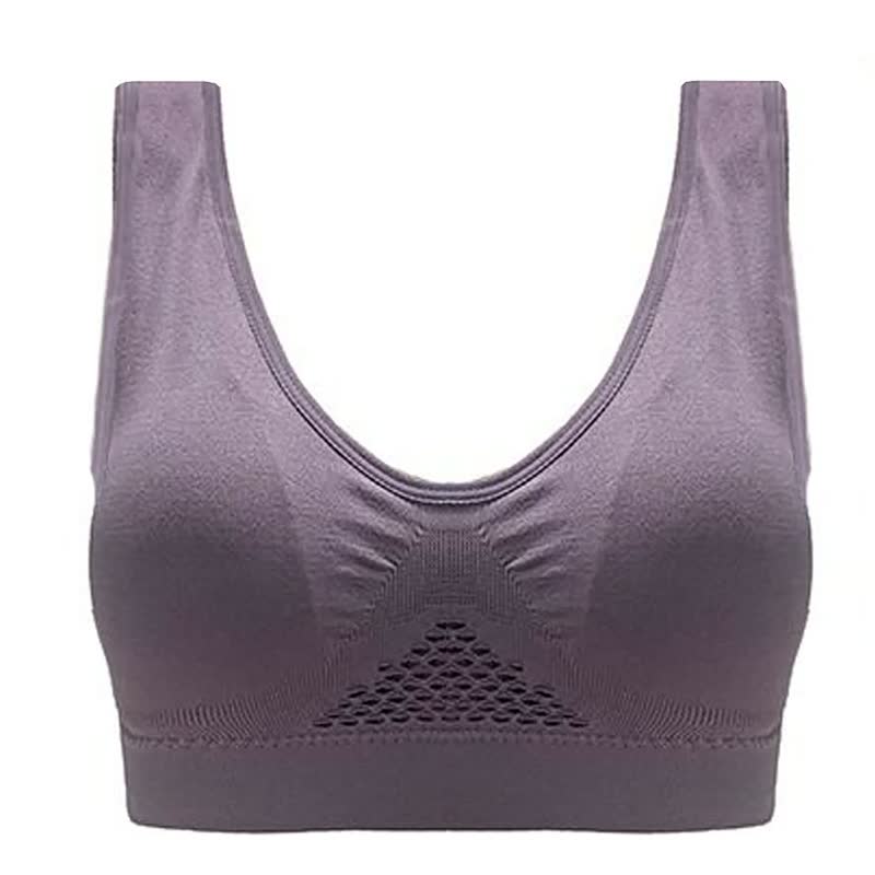 Lila nahtloser Sport-BH, atmungsaktiv, Damen, Fitness, Yoga, elastisch, bequem.