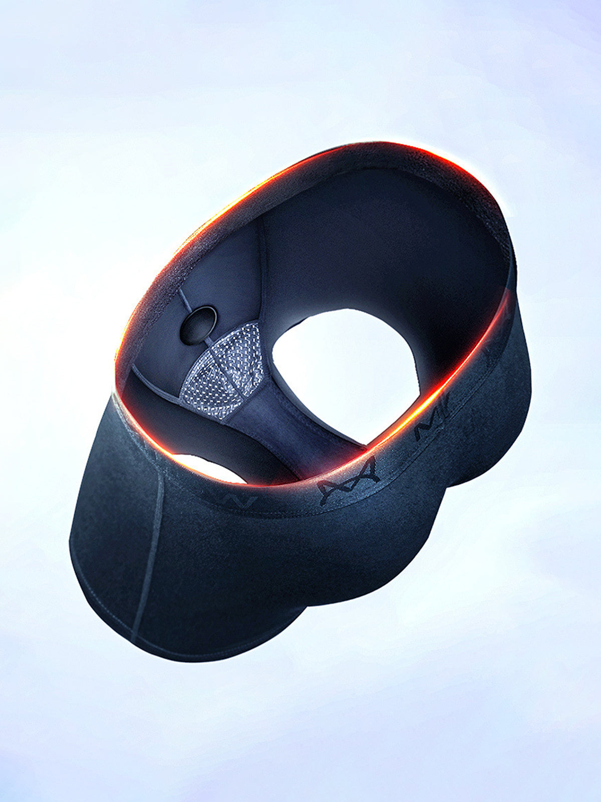 Schwarze, ergonomische Herrenunterwäsche mit leuchtenden Nähten, atmungsaktiv und bequem.