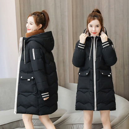 Damen Winterjacke Schwarz, Kapuze, Reißverschluss, warm, modisch, Outdoor-Bekleidung