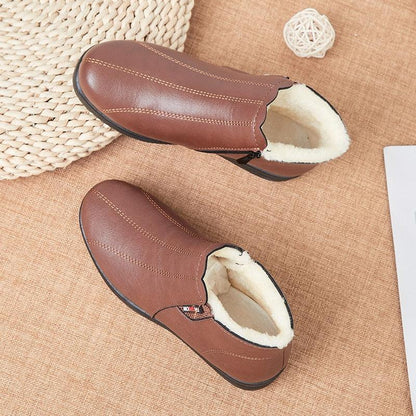 Braune Herren-Winterstiefel, Kunstleder, gefüttert, rutschfest, warm, modisch, bequem.