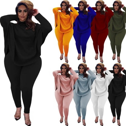 Damen-Zweiteiler Set, verschiedene Farben, Langarm, Freizeitmode, bequem, elegant.
