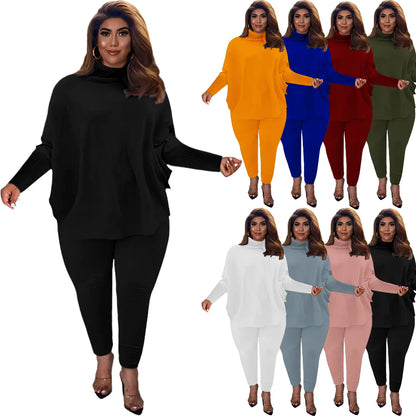 Damen Zweiteiler Set, Oversize Pullover und Hose, verschiedene Farben, Freizeitmode.