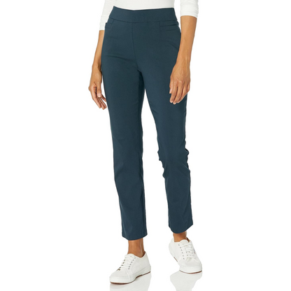 Damenhose blau, schmal geschnitten, elastisch, ideal für Freizeit, modisch und bequem.