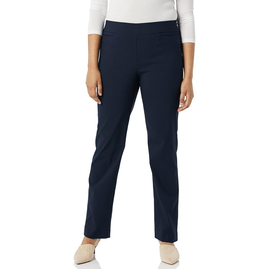Damenhose dunkelblau, gerade Passform, Baumwolle, Business-Look, elegant, bequem, modisch