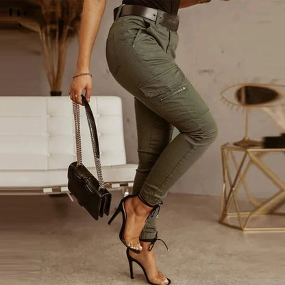 Damer cargojeans med elastiska muddar – Nadine