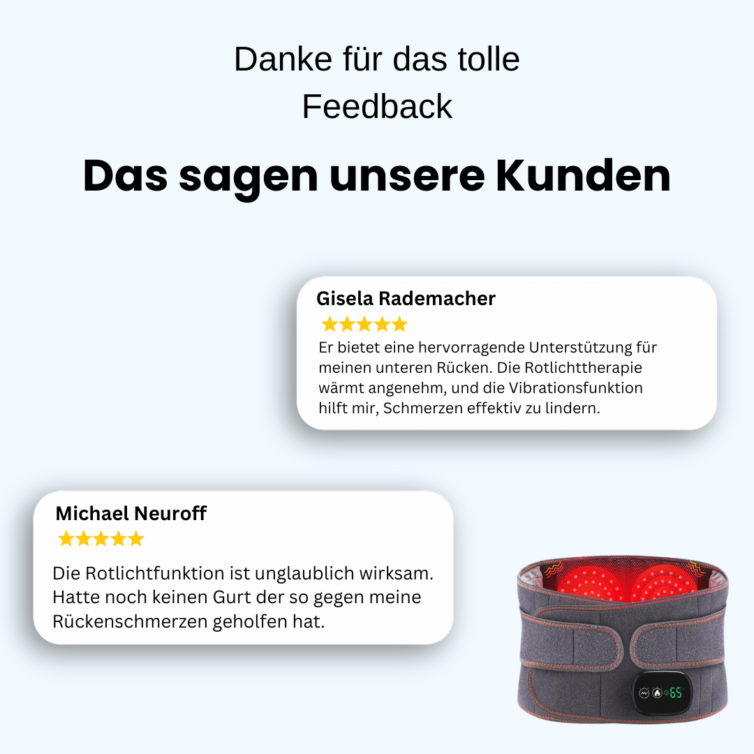 Kundenbewertungen für Infrarot-Rückenmassagegerät mit Rotlichtfunktion, schmerzlindernd.