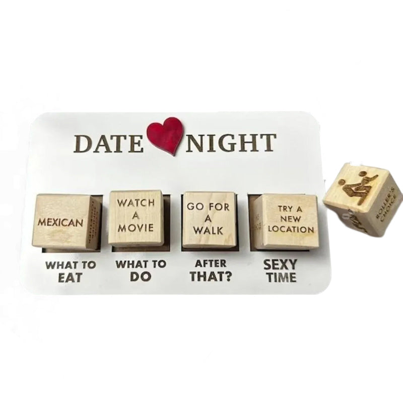 Holz-Würfelspiel für Date Night, Aktivitäten, Essen, romantische Ideen, Geschenkidee.
