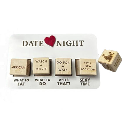 Holz-Würfelspiel für Date Night, Aktivitäten, Essen, romantische Ideen, Geschenkidee.