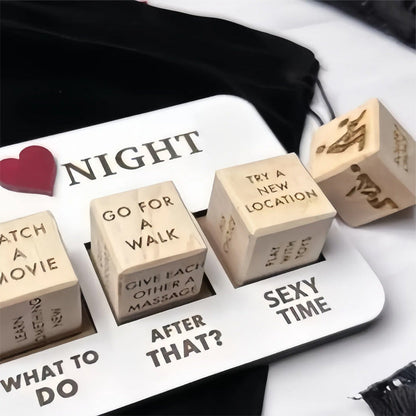 Holzwürfel-Spiel für Paare, romantische Date-Nacht-Ideen, Geschenk, Unterhaltung, Spaß.