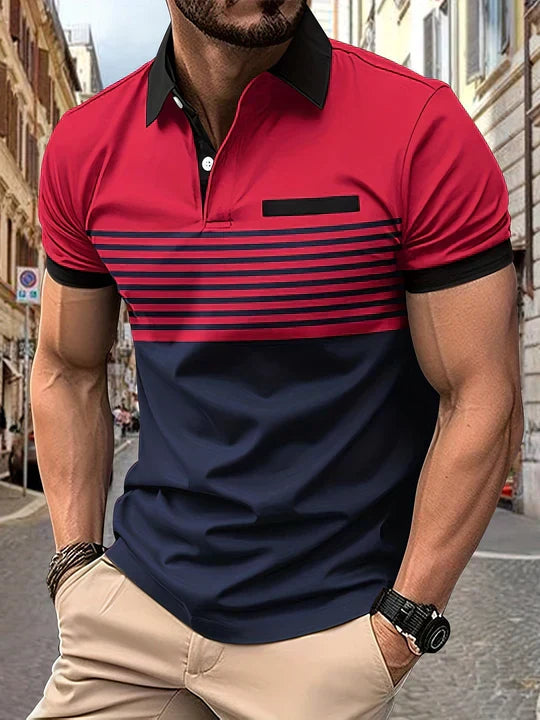 Randigt sommar-polo för herrar – Damian