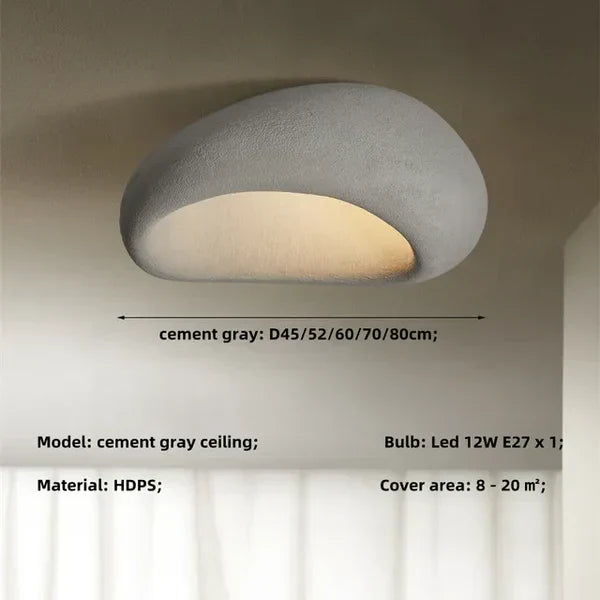 Moderne graue Deckenleuchte aus Zement, LED 12W, HDPS, für Räume 8-20 m².