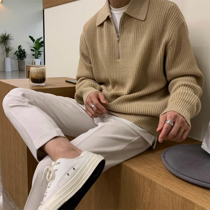 Herrsweatshirt med dragkedjekrage – Jonas