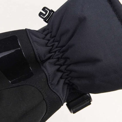 Schwarzer Winterhandschuh, wasserdicht, isoliert, elastisches Bündchen, Outdoor-Aktivitäten.