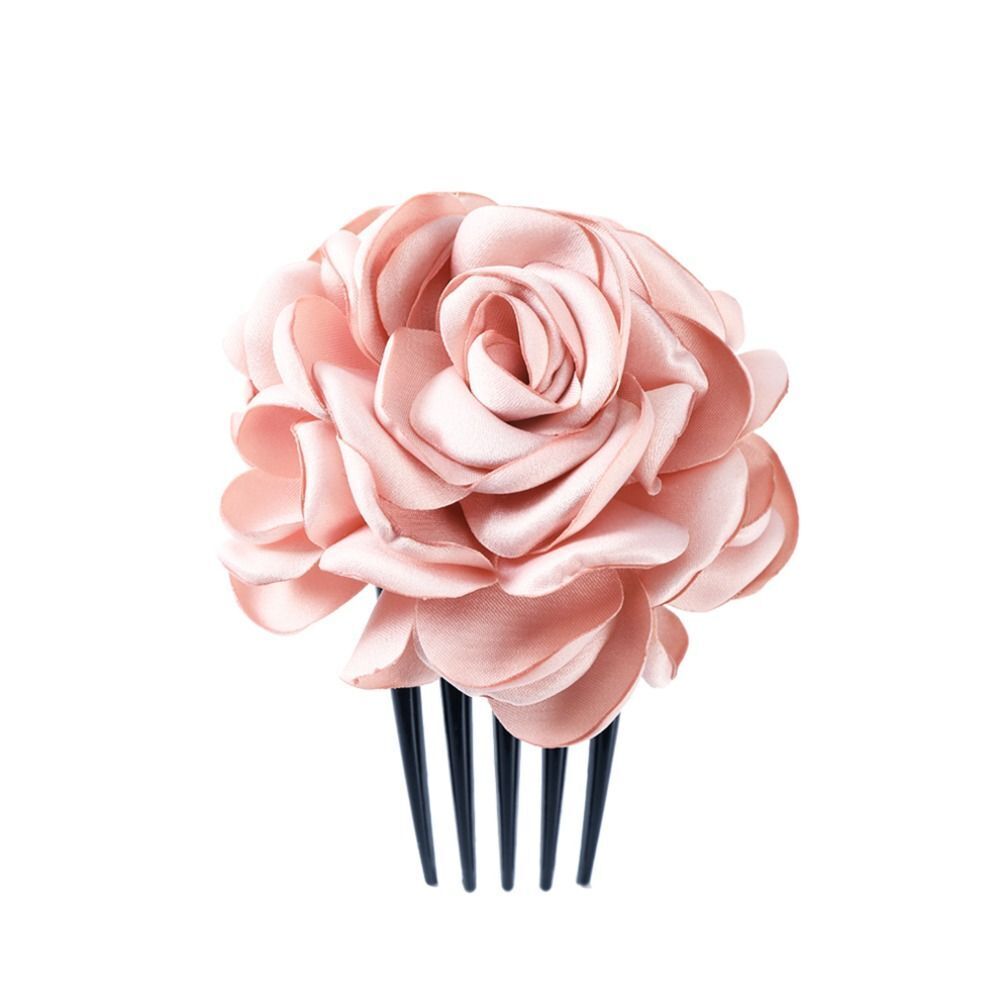 Rosa Seidenblumen-Haarkamm, elegant, Hochzeit, Brautaccessoire, romantisch, Haarstyling.