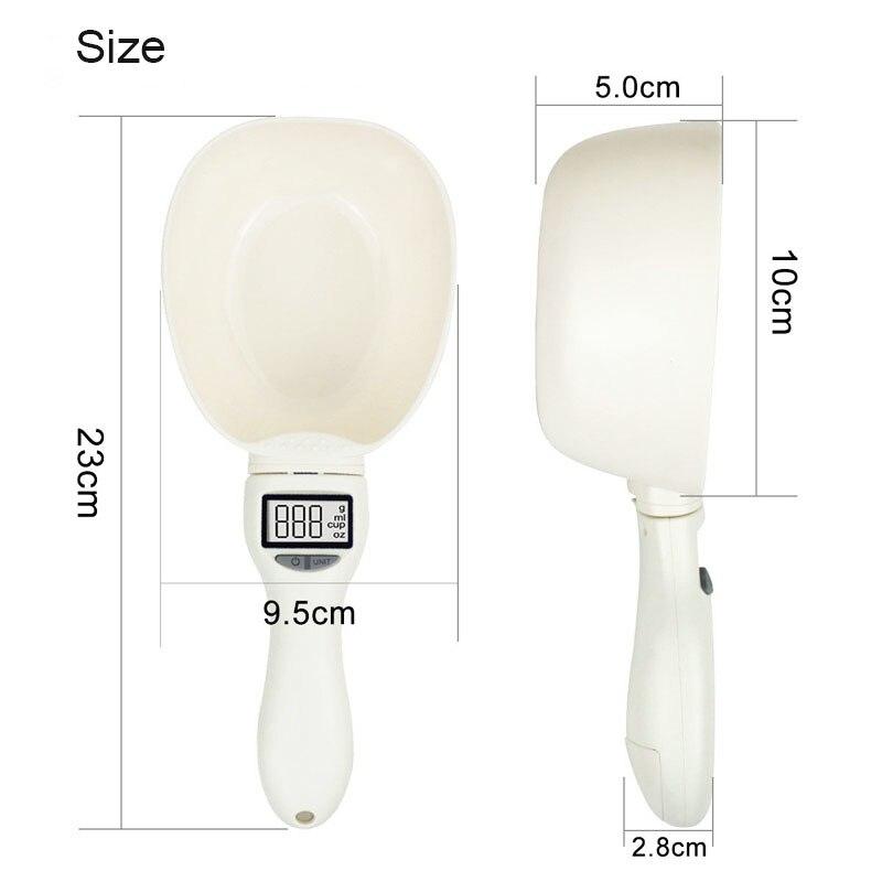 Digitale Messlöffelwaage, weiß, 23cm, LCD-Display, Küchenzubehör, präzise Messung.