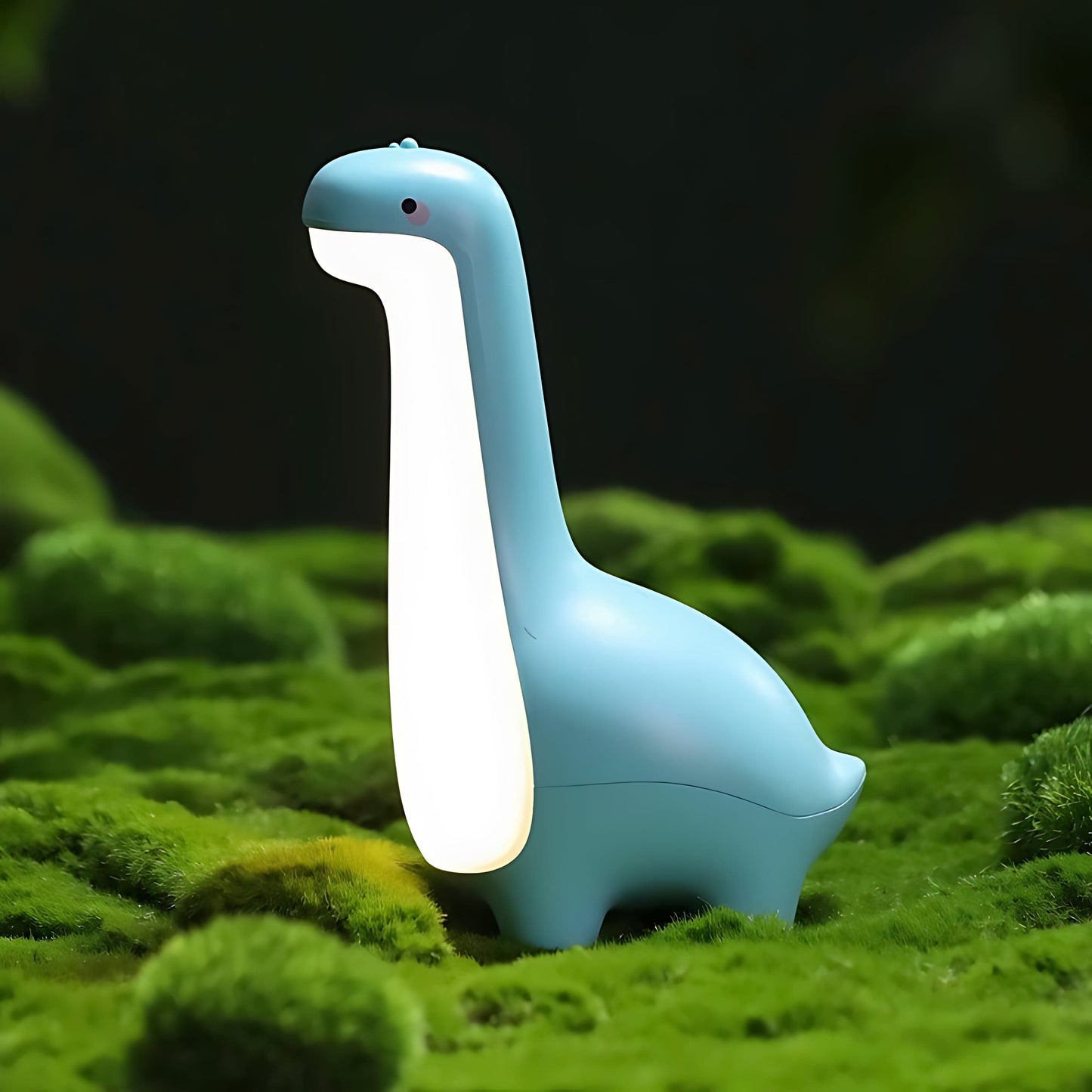 Blaue Dinosaurier-Nachtlampe aus Silikon, LED, Kinderzimmer-Dekoration, energiesparend.
