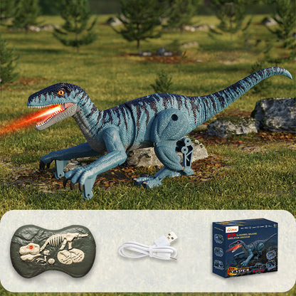 Blauer Dinosaurier-Spielzeug mit Licht, 22 cm, Kunststoff, im Freien, Kinder, Geschenkidee