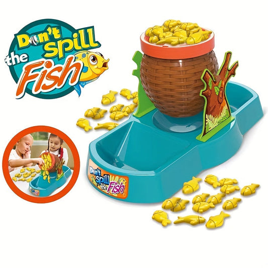 Spielzeug "Don't Spill the Fish", blaues Tablett, gelbe Fische, Kinder-Brettspiel.