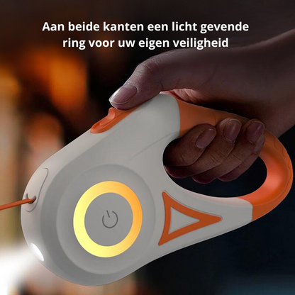 Zweiseitiger LED-Lichtring, orange-weiß, tragbar, für Sicherheit im Dunkeln.