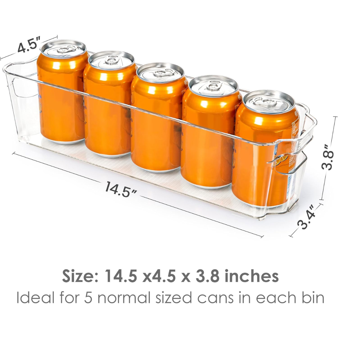 Klarer Kunststoff-Getränkehalter für 5 Dosen, ideal für Kühlschrankorganisation.