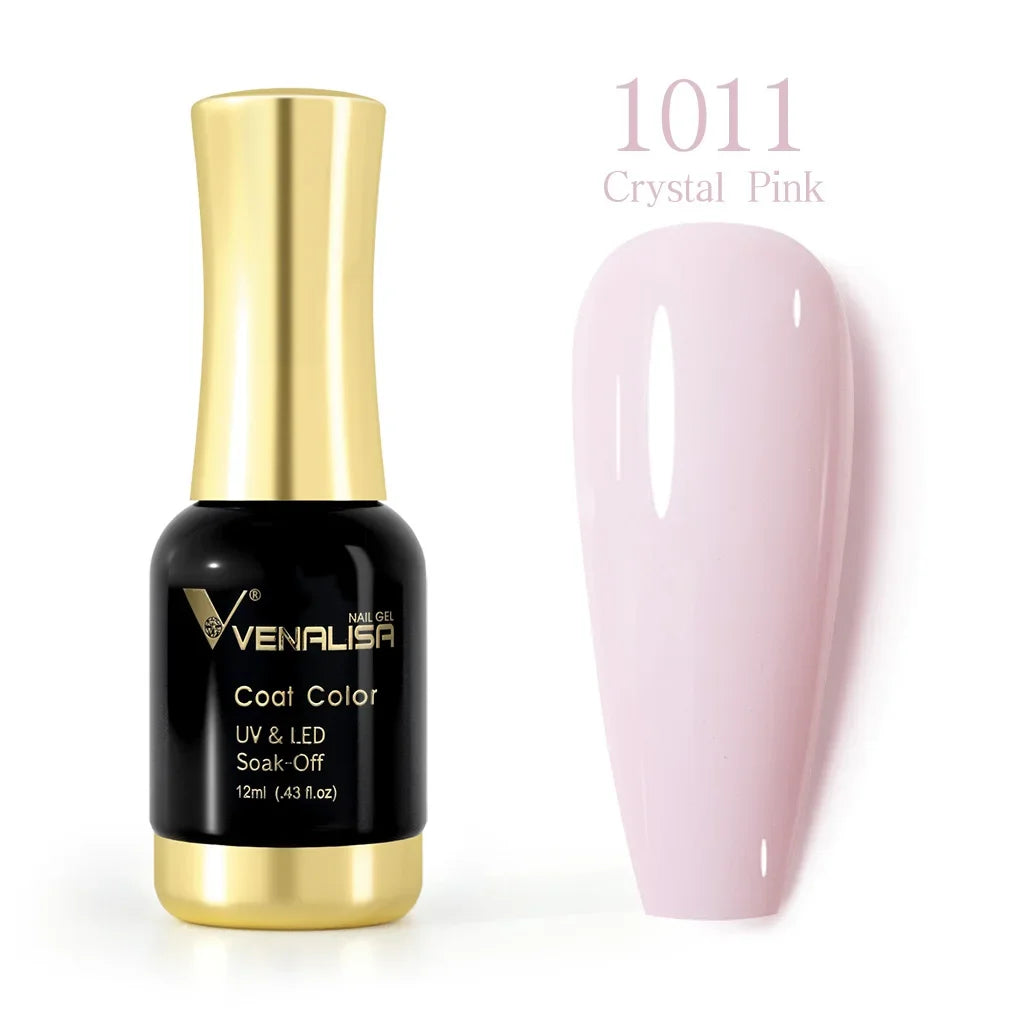 Venalisa Nagellack 1011 Crystal Pink, UV LED Soak-Off, 12ml, glänzend, pastellrosa.