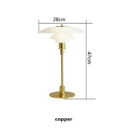 Kupfer Tischlampe, 47cm hoch, 28cm Durchmesser, modernes Design, weißer Schirm, Metallfuß.