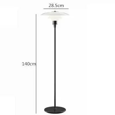 Stehlampe schwarz, 140cm, Metall, weißer Schirm, modernes Design, Wohnzimmerbeleuchtung.