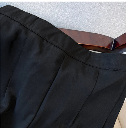 Schwarze Anzughose aus Baumwolle, elegant, knitterfrei, für Herrenmode.