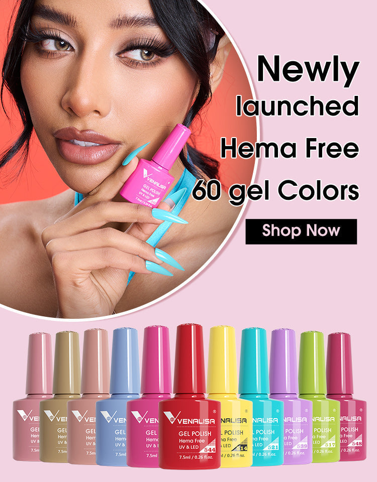 Frau mit buntem Venalisa Gel-Nagellack, Hema-frei, 60 Farben, Kosmetik, Maniküre.
