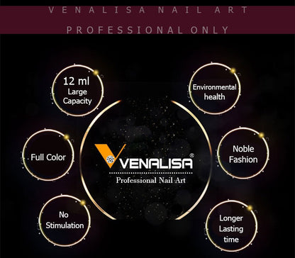 Venalisa Nagellack 12ml, professionelle Nagelkunst, volle Farbe, lange Haltbarkeit, umweltfreundlich.