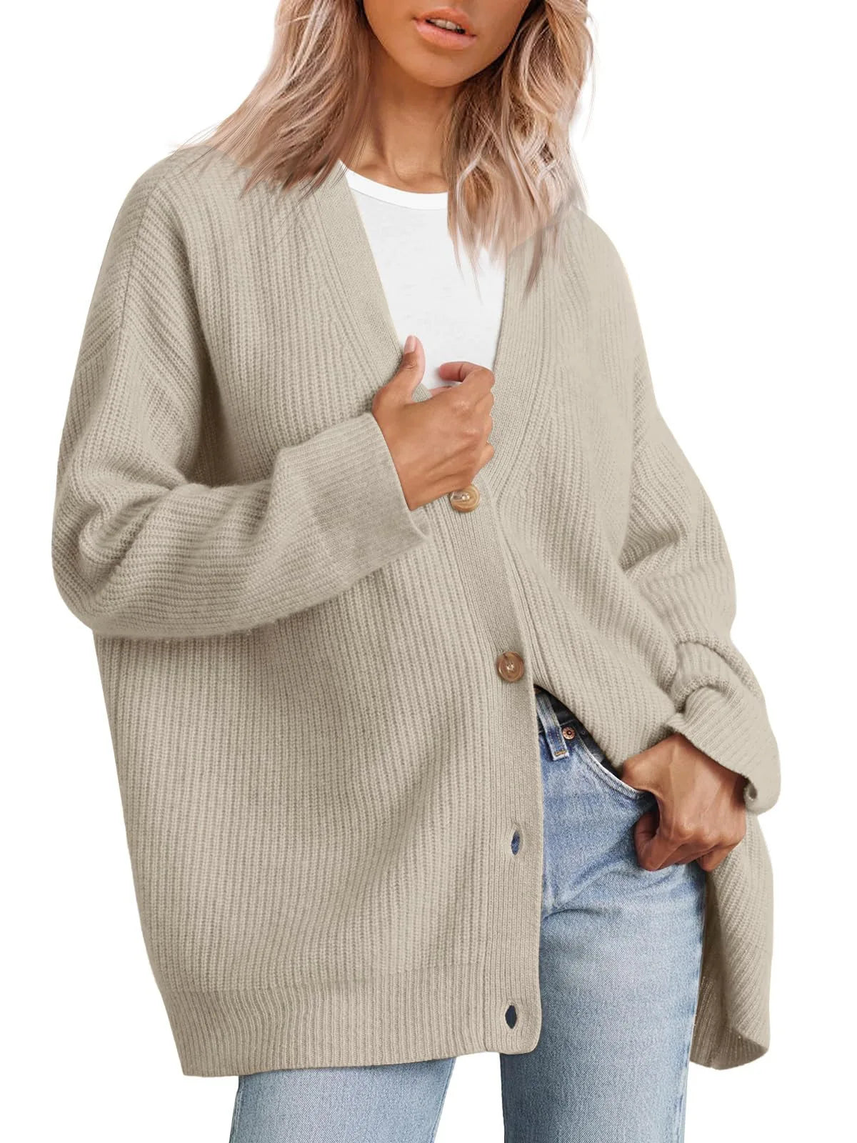 Damernas cashmere väst med V-ringning – Sylvie