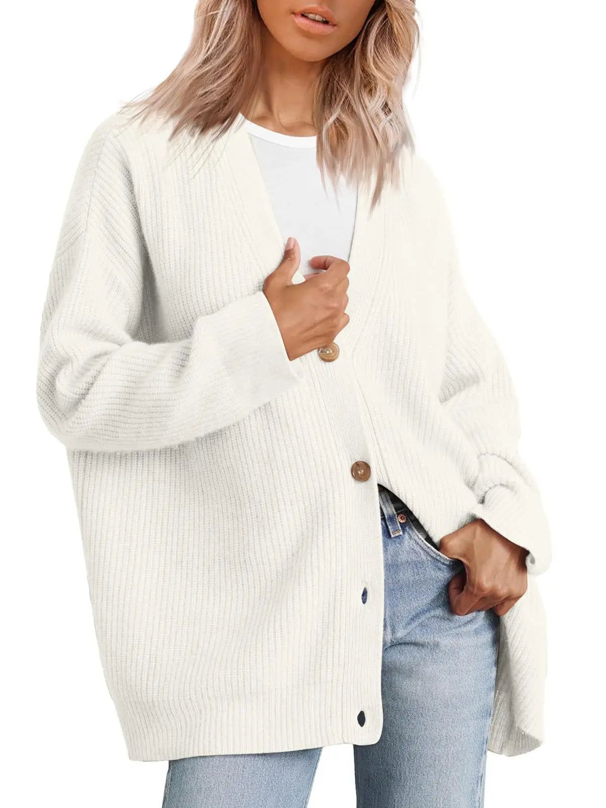 Damernas cashmere väst med V-ringning – Sylvie