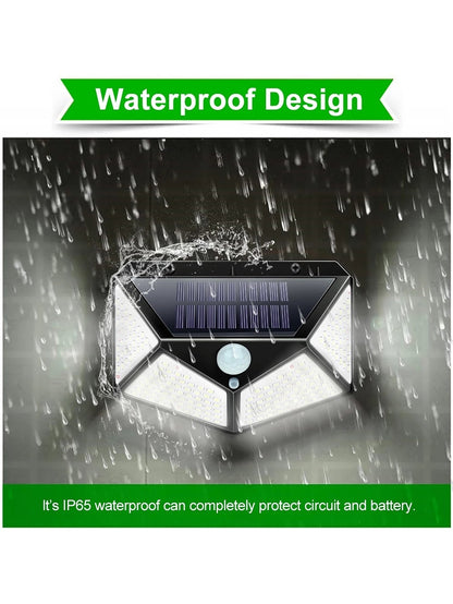 Wasserdichte Solarleuchte IP65, LED, schwarz, für Außenbereich, energiesparend, wetterfest.