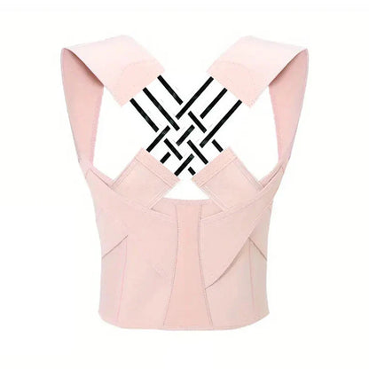 Rosa Haltungskorrektur-Gurt, verstellbar, Rückenstütze, ergonomisch, Unisex.