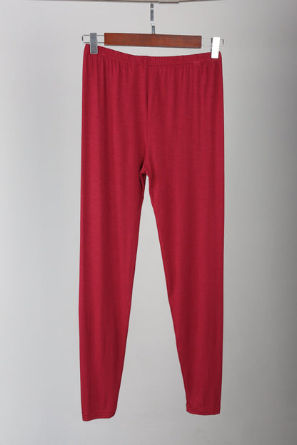 Rote Damen-Leggings aus Baumwolle, bequem, elastisch, ideal für Freizeit und Sport.