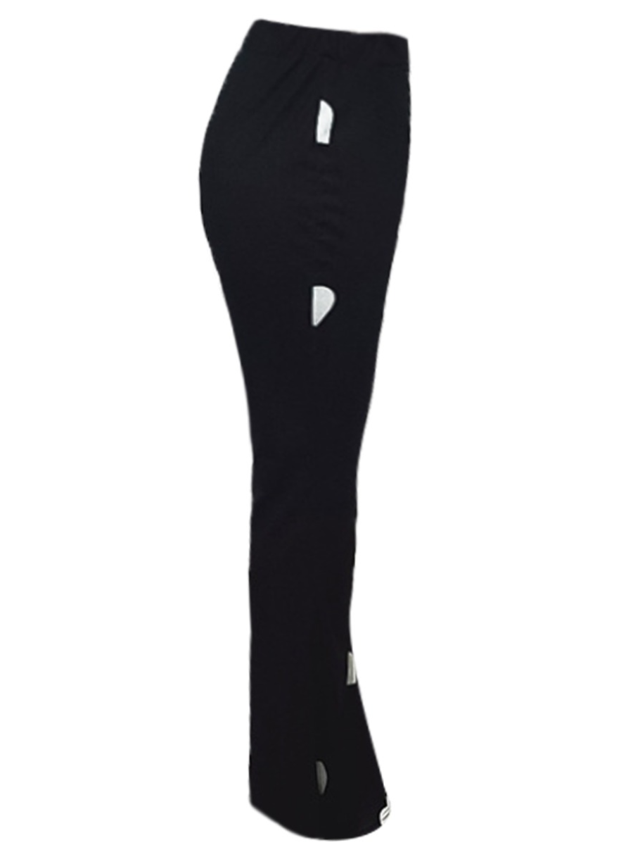 Schwarzer Damenrock mit Cut-Outs, figurbetont, modisch, elegant, aus Baumwollmischung.
