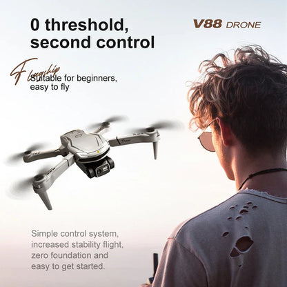 V88 Drohne für Anfänger, einfach zu fliegen, stabiler Flug, einfache Steuerung.