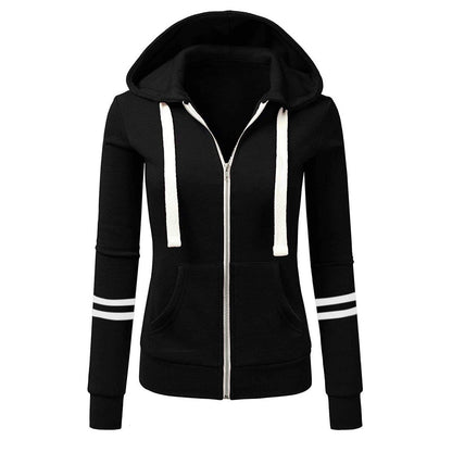 Dam-hoodie med huva och dragkedja i ull – Beatrice