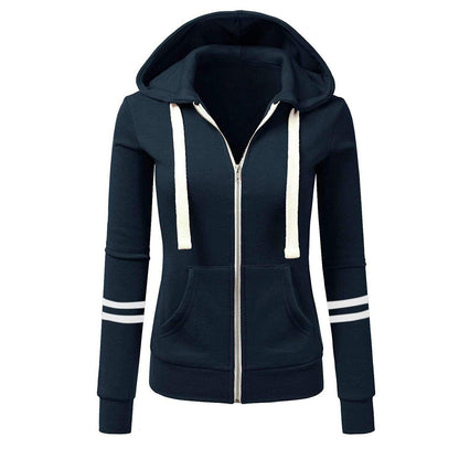 Dam-hoodie med huva och dragkedja i ull – Beatrice
