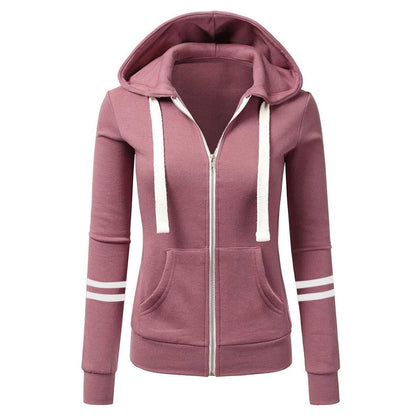 Dam-hoodie med huva och dragkedja i ull – Beatrice