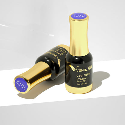Schwarzer Nagellack Venalisa UV LED, 12ml, goldener Deckel, Soak-Off, Gelpolitur.