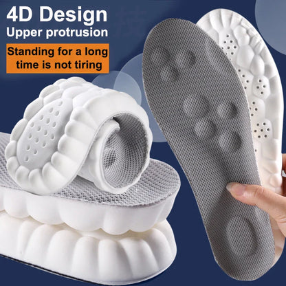 4D Einlegesohlen, grau, ergonomisch, stoßdämpfend, bequem, für langes Stehen geeignet.